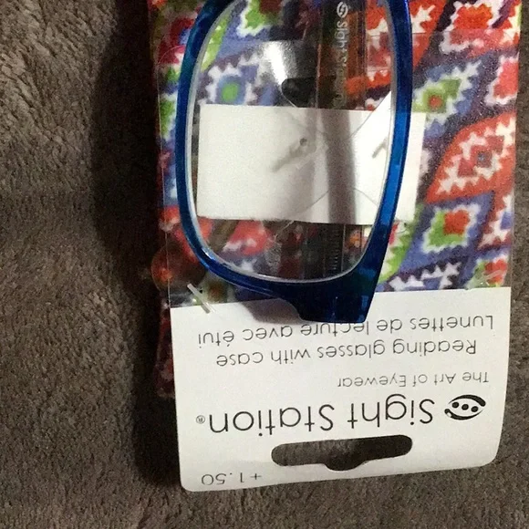 foster grant sight station the art of eyewear readers +2.50 blue w/ case - Picture 3 of 5